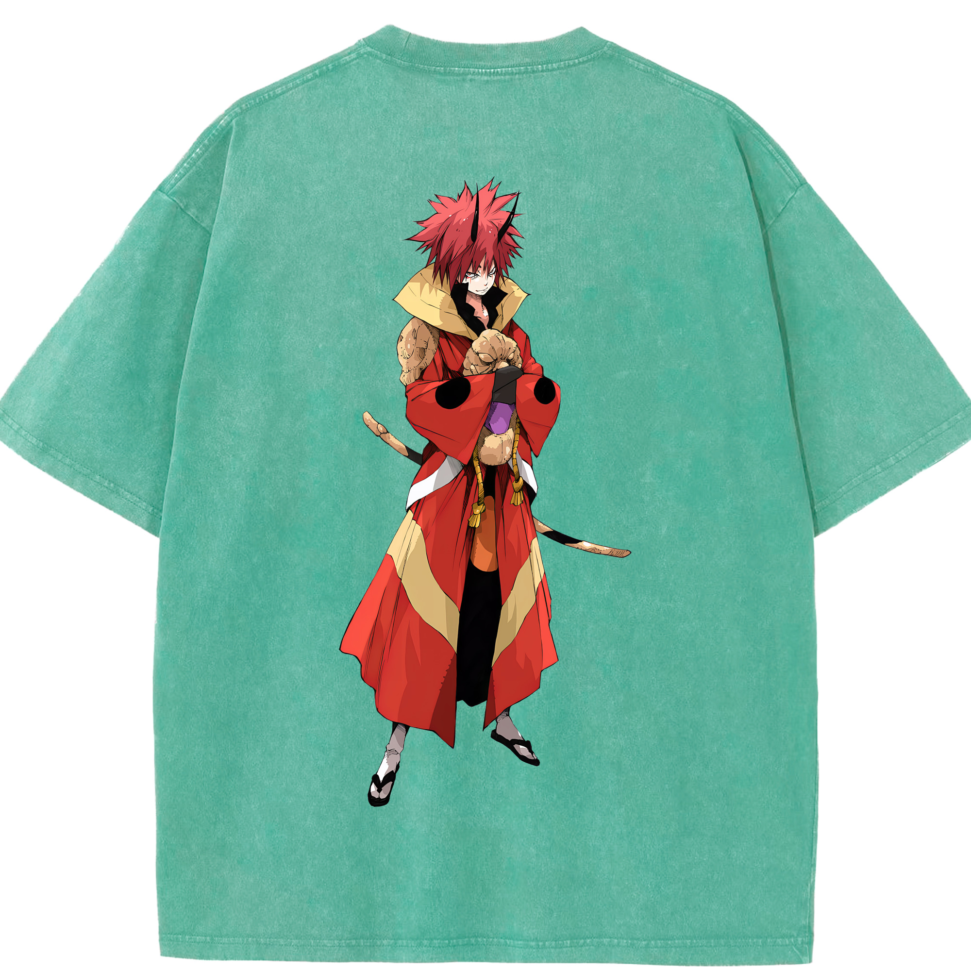 （画像用） 転スラ Regarding Reincarnated to Slime 綿100% ヴィンテージ風 半袖Tシャツ（背面プリント）